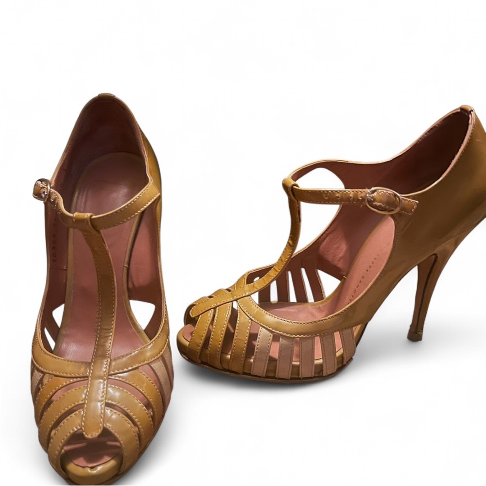 Giuseppe Zanotti Patent Leather Caged Mary Jane Heels